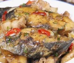 làm món cá thu mặn chưng thịt